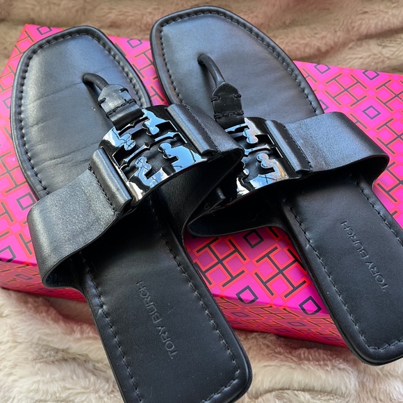 Tory Burch Georgia Leather Thong Sandals Calf Leather - Picture 4 of 5